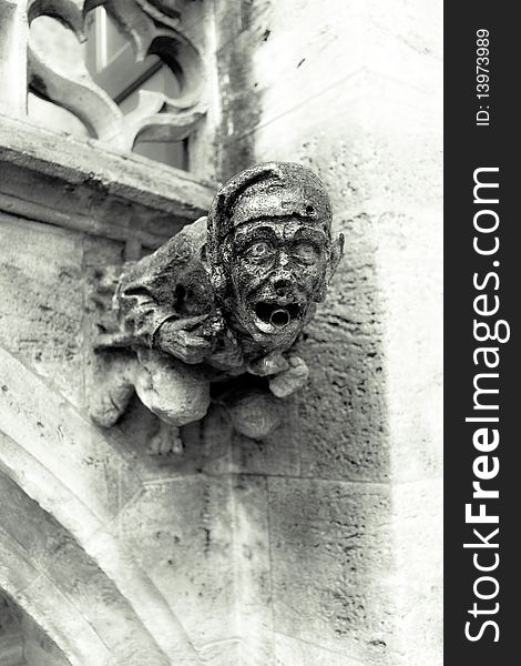 Munich. Waterspout in the form of screaming men. Munich. Waterspout in the form of screaming men