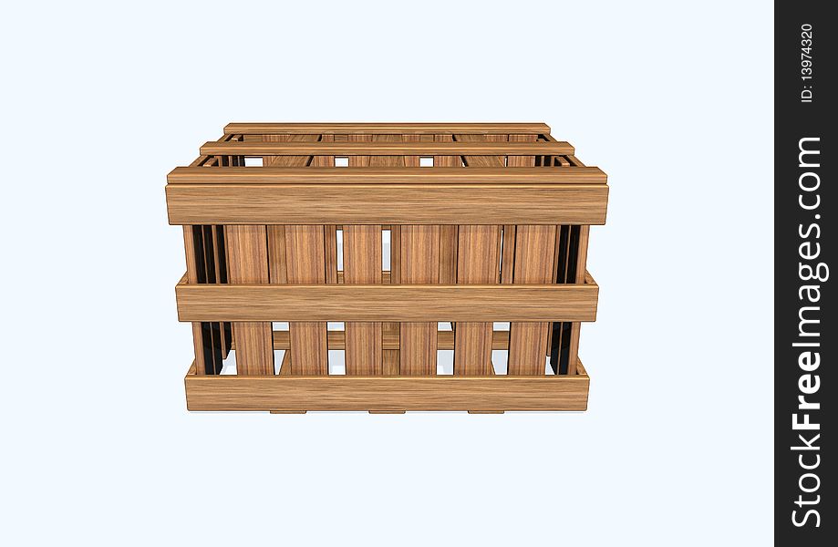 3d image of a wooden box.
