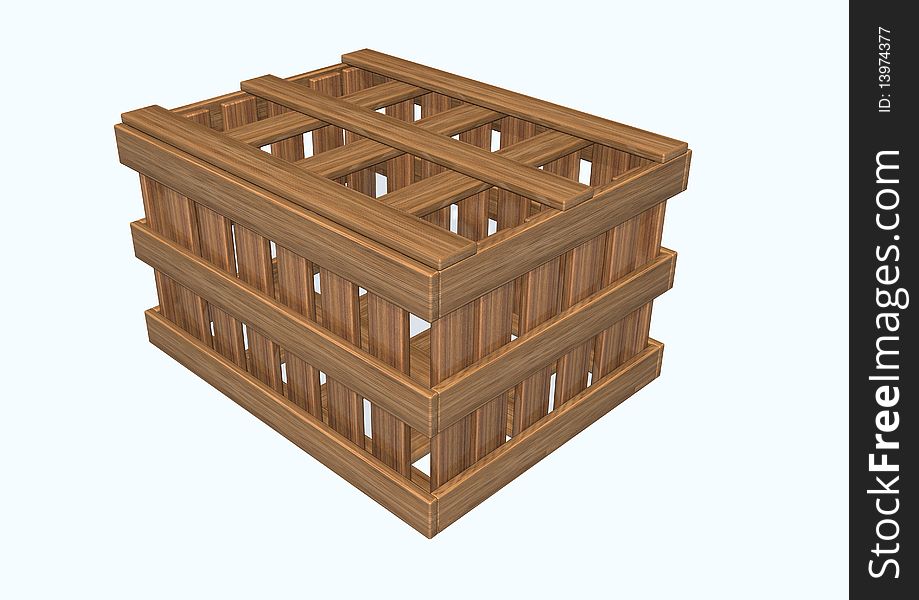 3d image of a wooden box.