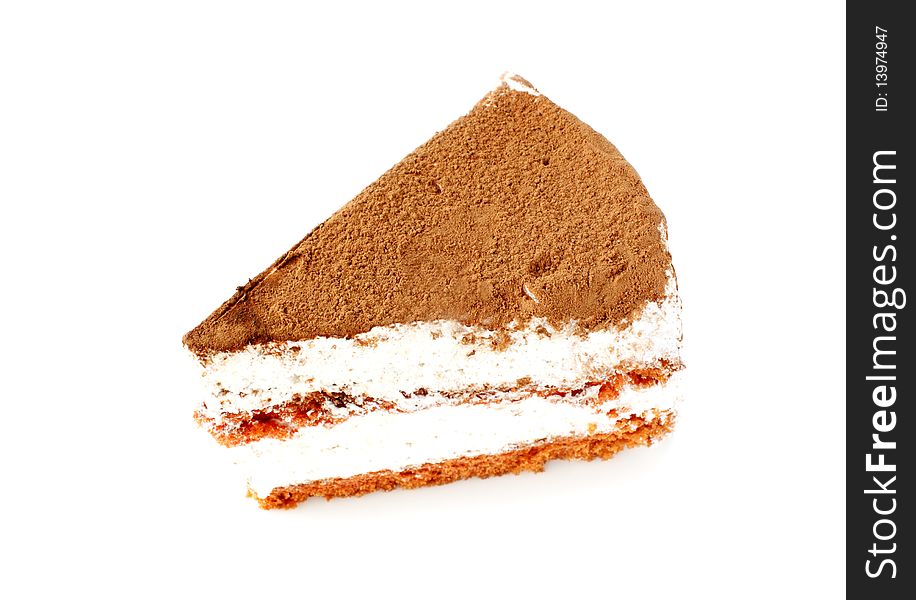 Sweet dessert cake isolated on white