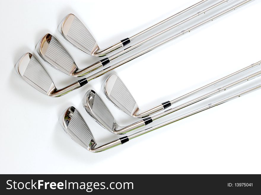 Golf clubs on white background. Golf clubs on white background