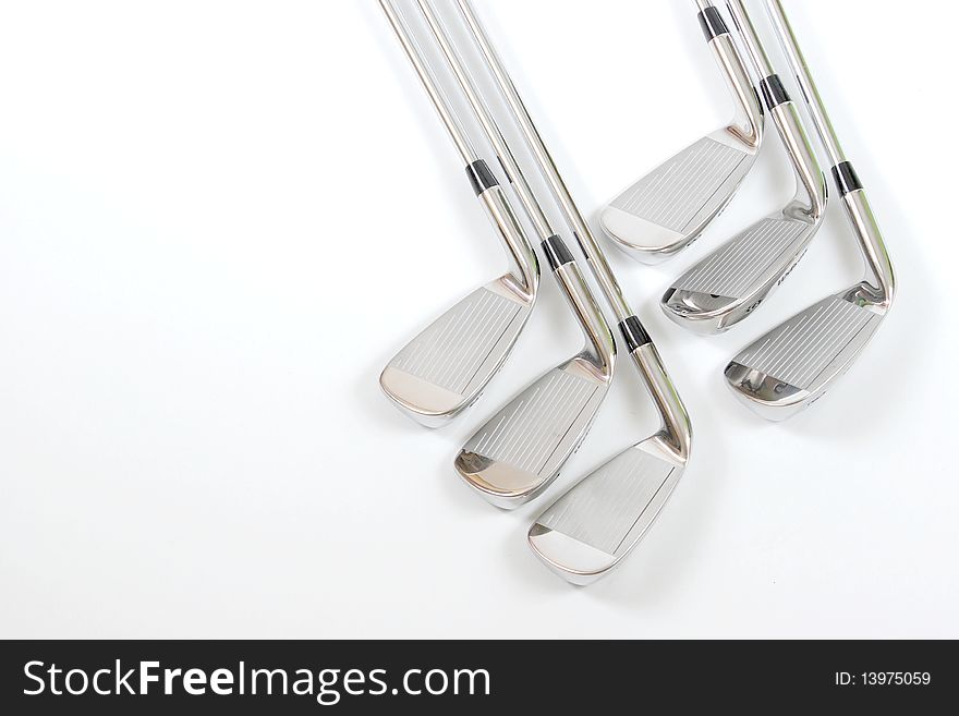 Golf clubs on white background. Golf clubs on white background