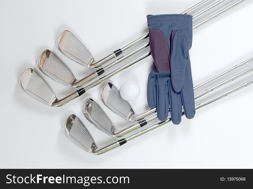 Golf clubs on white background. Golf clubs on white background