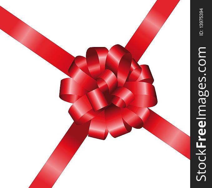 Red ribbon and bow isolated. Red ribbon and bow isolated