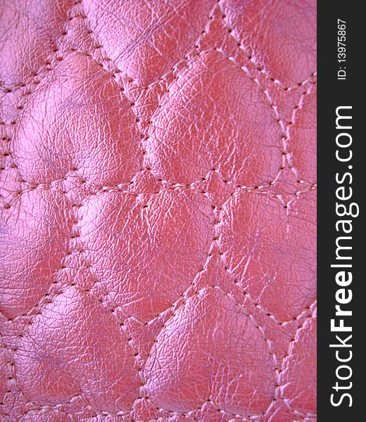Hearts design on  pink leather
