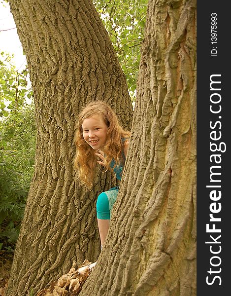 Portrait of young girl with red hair