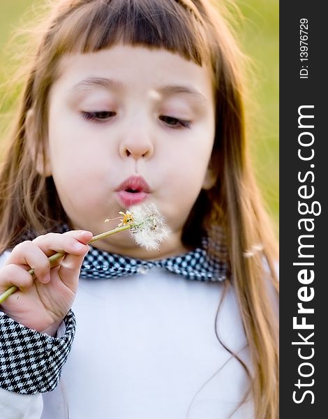 Child Blowing Dandelion