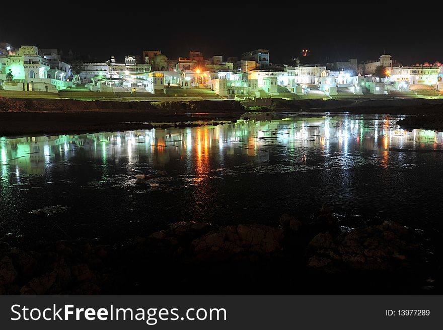 Pushkar Lake At Night