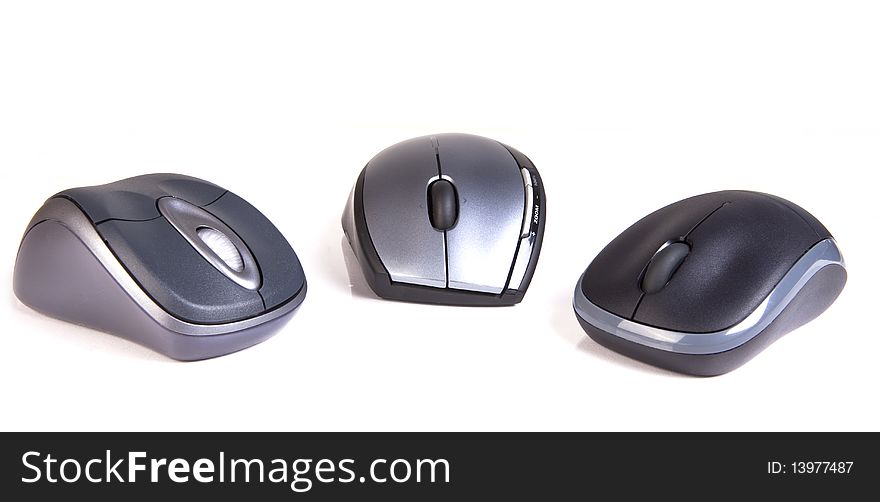 Three mouse on white background