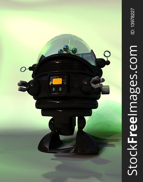 A cute 3D planet toy robot. A cute 3D planet toy robot