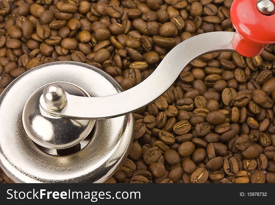 Coffemill with coffee beans