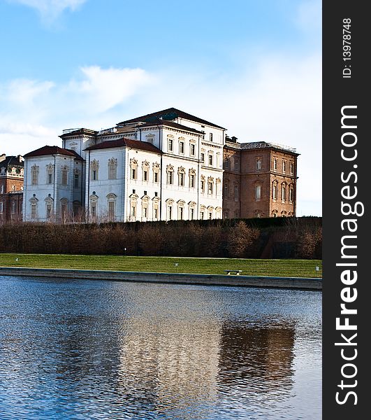 Venaria Reale (Italy) royal palace, view from the pool