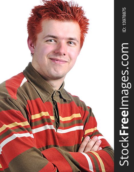 Funny white man with red hair