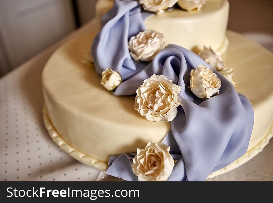 One traditional wedding cake dessert