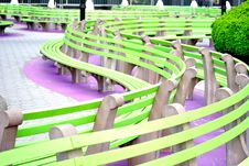 Green Benches Stock Image