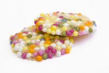 White Chocolate Buttons With Sprinkles Royalty Free Stock Photo