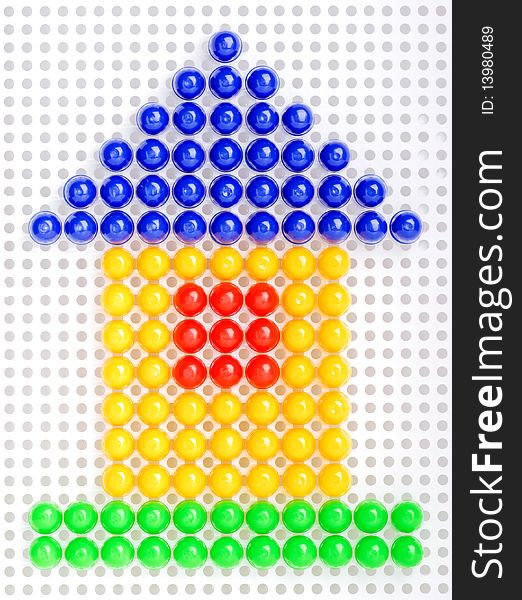 Conceptual Home Symbol Made By Color Mosaic