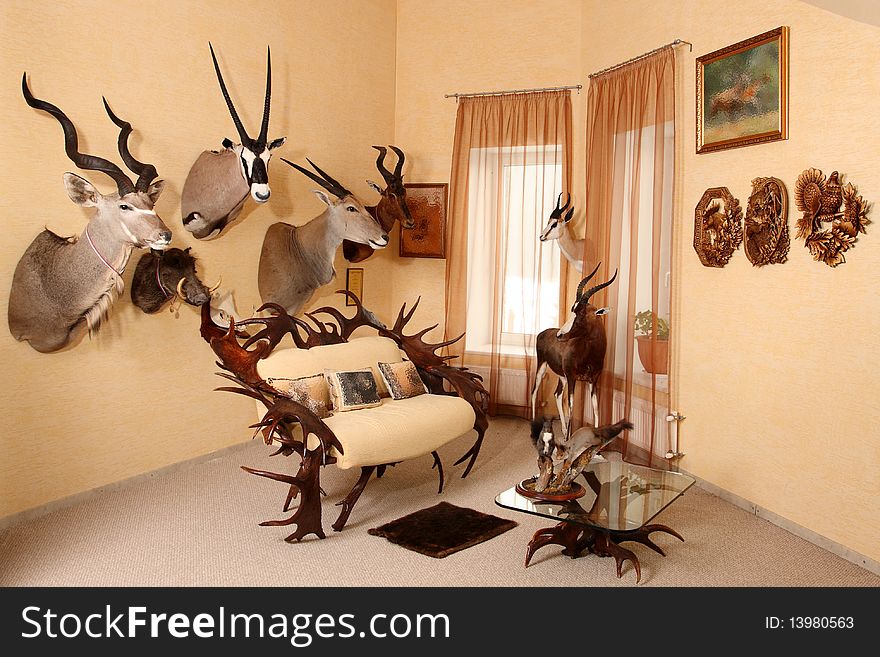 Room for trophies of the hunter.