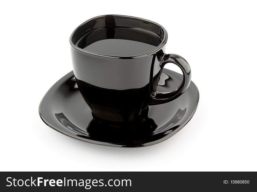 Black cup isolated on a white background