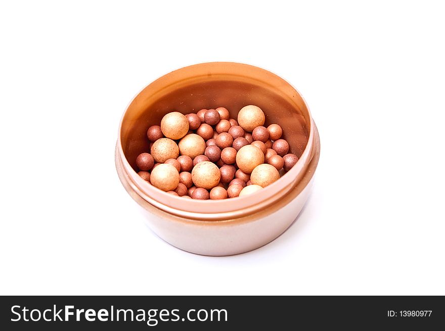 Powder isolated on white background. With small shadow