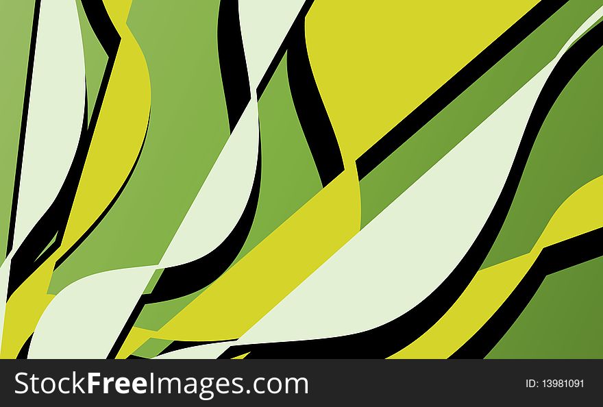 Abstract green background with yellow line