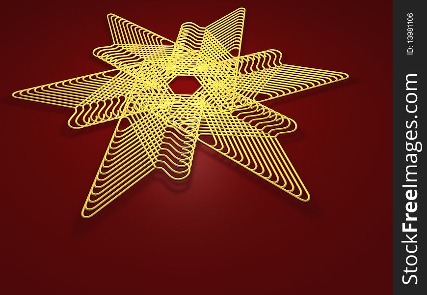 Illustration on holidays - Background - star of coat hanger - 3D. Illustration on holidays - Background - star of coat hanger - 3D
