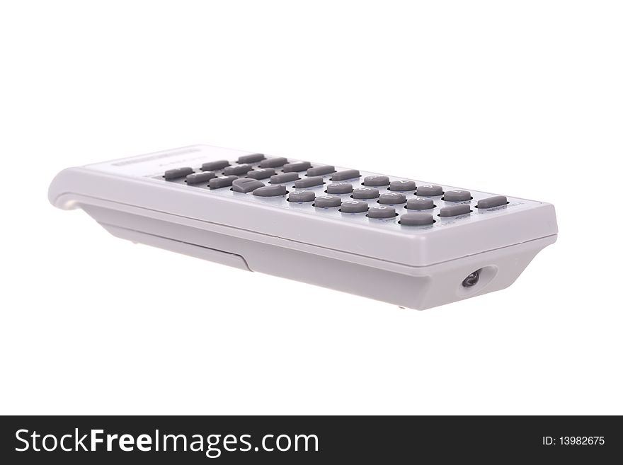 Grey remote control isolated on white background