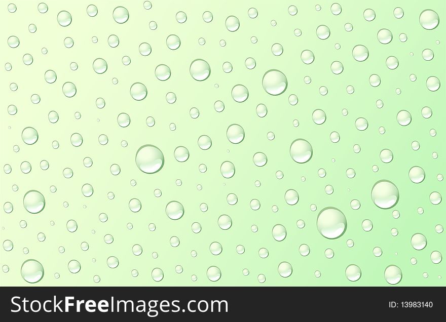 Green  background with drops
