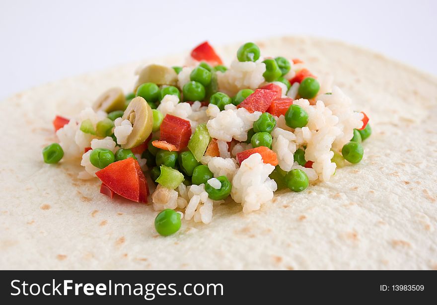 Salad with vegetable and rice. Salad with vegetable and rice