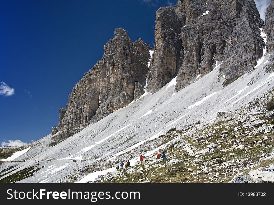 Hiking in the dolomites alps in south tyrol. Hiking in the dolomites alps in south tyrol