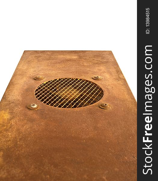 Rusted Board With Ventilation Isolated
