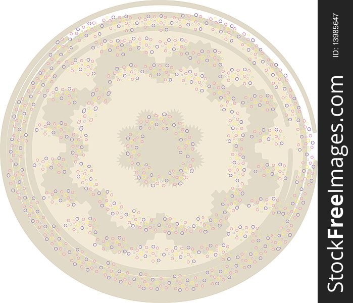 Decorative circular background with a flower with colored rings. Decorative circular background with a flower with colored rings