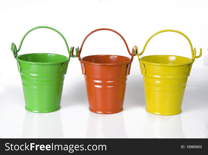 Empty clay pot isolated on white background