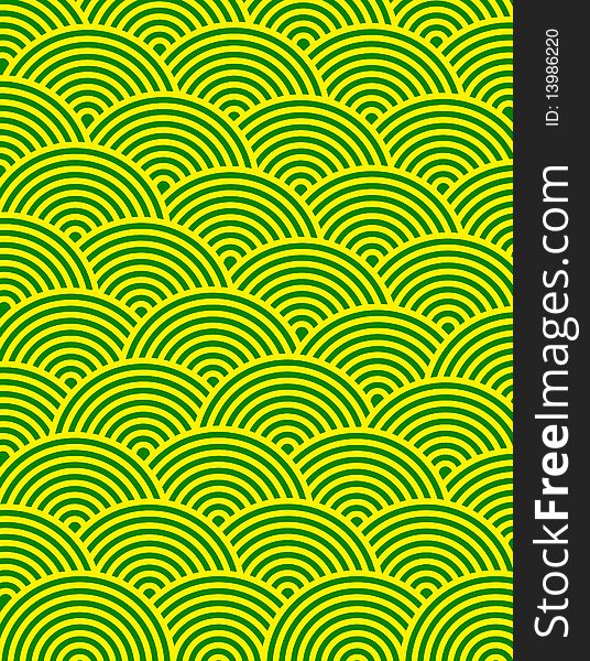 Seamless yellow arc on green background