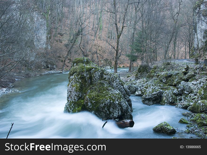 Rapid river in the mountains