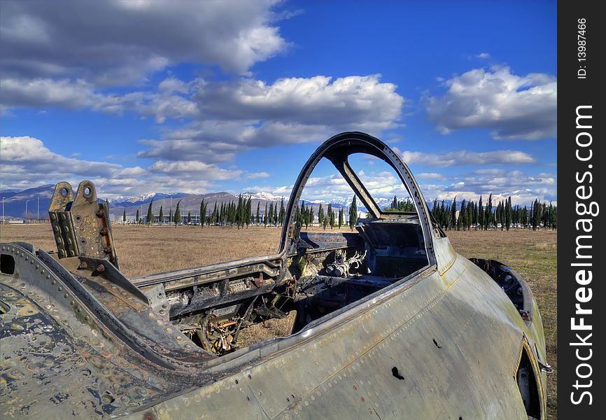 Aeroplane near city Podgorica and aerodrome.