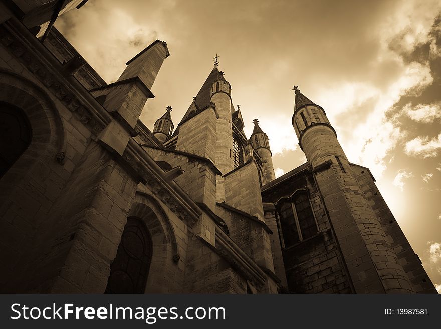 Church in dijon city france. Church in dijon city france