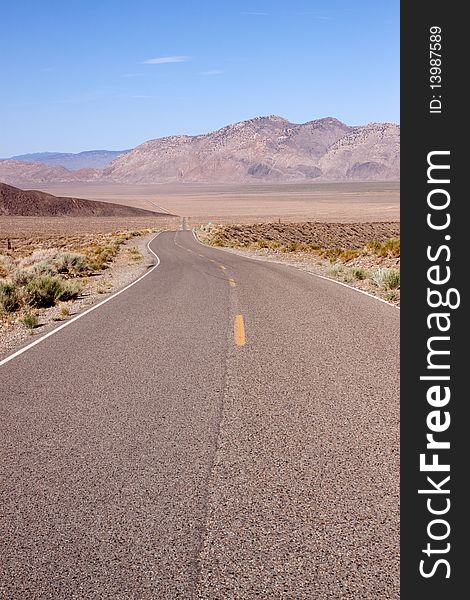 Desert road in the southwestern United States