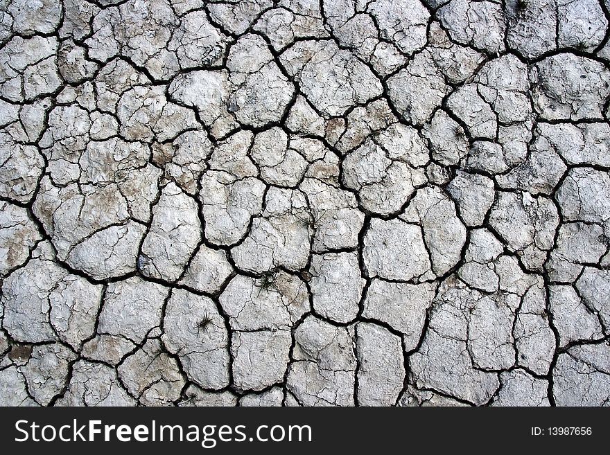 A dry and cracked ground texture