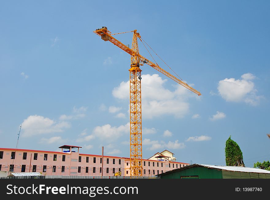 Big crane with blue sky