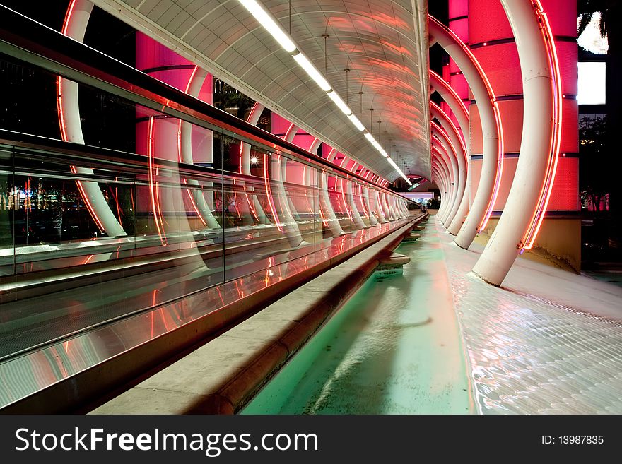 Bright walkway to the entrance