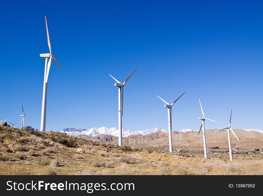 Wind turbines for clean alternative energy. Wind turbines for clean alternative energy