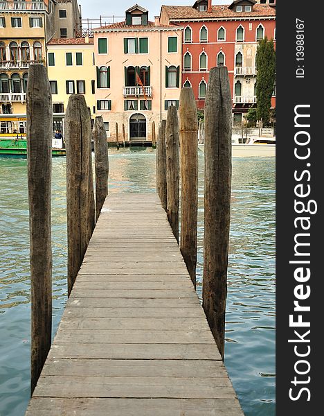 A pontoon photo taken in Venice on the edges of the grand canal. A pontoon photo taken in Venice on the edges of the grand canal