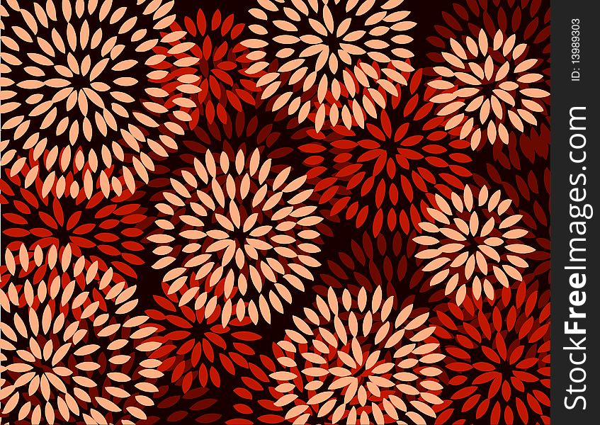 Red abstract background with flower. Red abstract background with flower