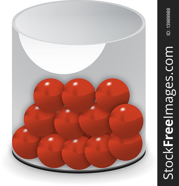 Draw Cup With Red Balls