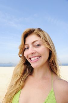 Beautiful Blond Woman Enjoying The Beach Stock Photo Beautiful Blond Woman Enjoying The Beach Stock Photo
