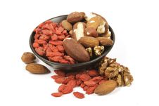 Goji Berries And Nuts Stock Images Goji Berries And Nuts Stock Images