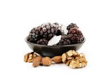Frozen Blackberries And Nuts Royalty Free Stock Photography Frozen Blackberries And Nuts Royalty Free Stock Photography