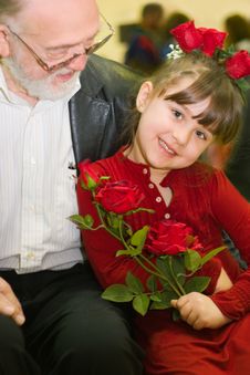 Grandpa & Granddaughter Portrait Stock Images Grandpa & Granddaughter Portrait Stock Images