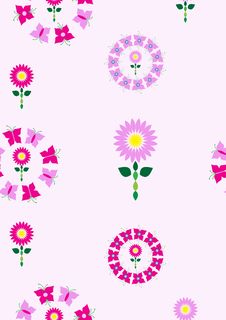 Floral Pattern In Pink And Purple Tones Stock Images Floral Pattern In Pink And Purple Tones Stock Images